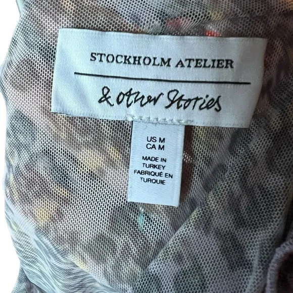 & OTHER STORIES printed mesh babylock top - Picture 5 of 5